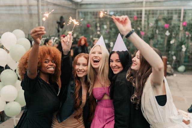 Private party with colorful decorations and celebration