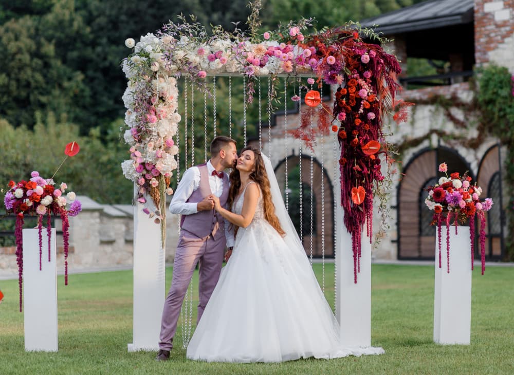 Beautiful wedding ceremony with elegant decoration